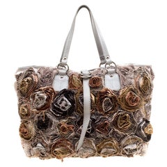 Valentino Gery Fabric and Leather Flower Tote