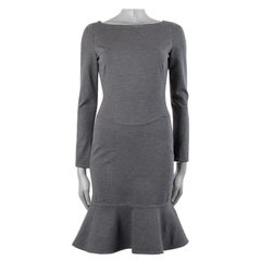 VALENTINO gey wool blend Long Sleeve TRUMPET KNIT Dress 6