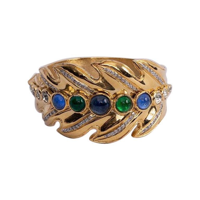 Valentino Vergoldetes Metall Manschettenarmband im Angebot
