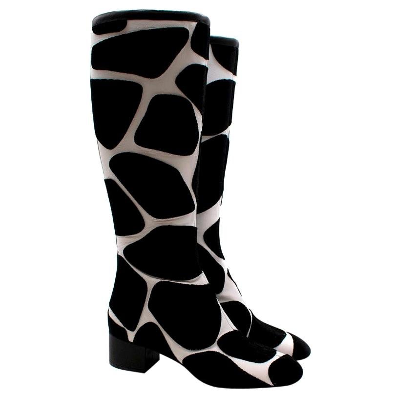 Valentino Giraffe Print Black City Safari Boots - Us size 10 For Sale at  1stDibs