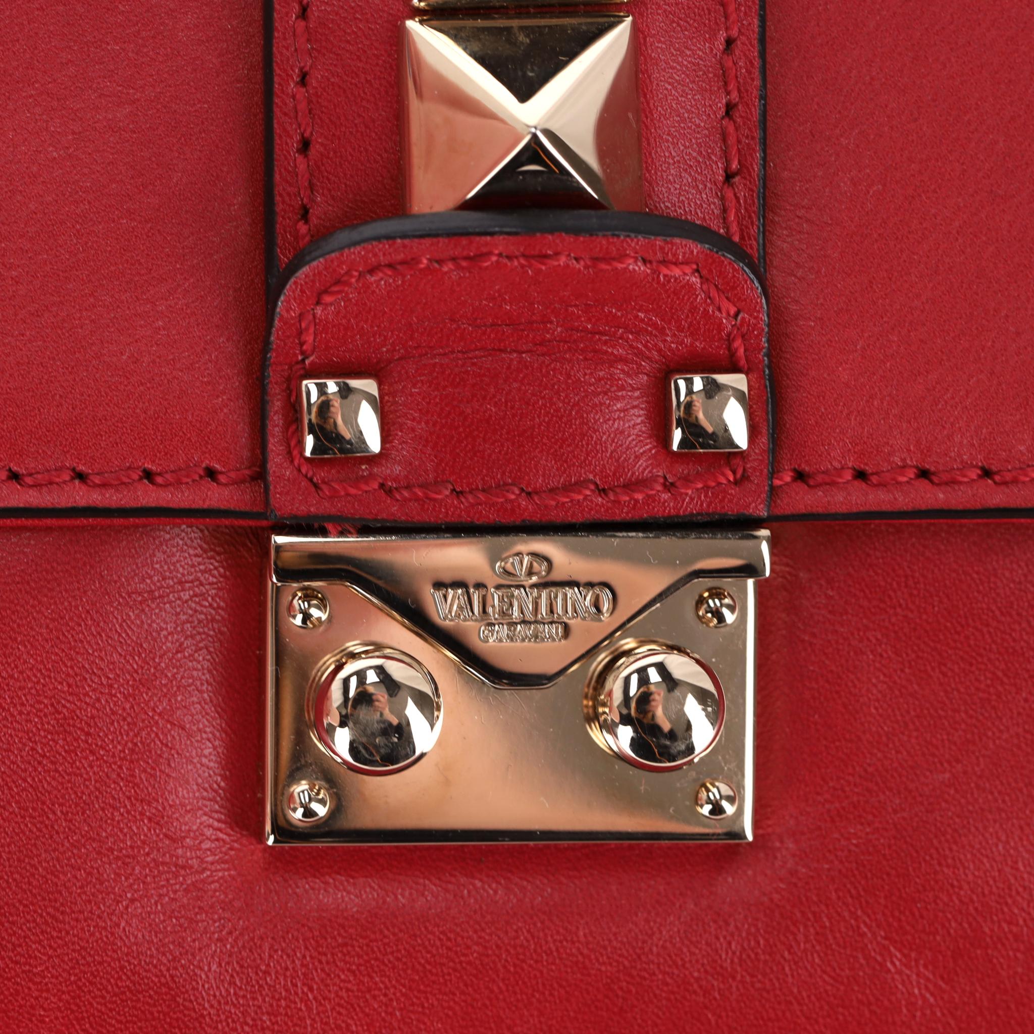 Borsa a tracolla in pelle Glam Lock Rockstud di Valentino in vendita 3