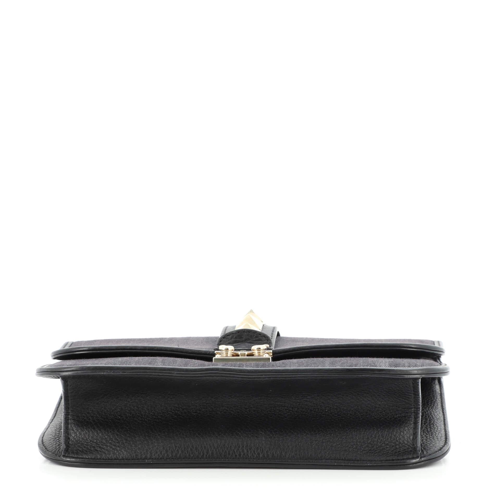 Valentino Glam Lock Shoulder Bag Denim Medium In Good Condition In NY, NY