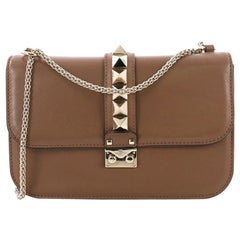 Valentino Glam Lock Shoulder Bag Leather Medium