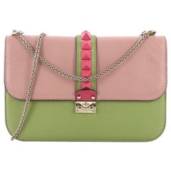 Valentino Glam Lock Shoulder Bag Leather Medium