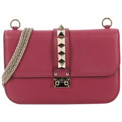 Valentino Glam Lock Shoulder Bag Leather Medium