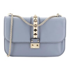 Valentino Glam Lock Shoulder Bag Leather Medium