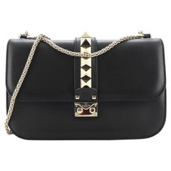 Valentino Glam Lock Shoulder Bag Leather Medium
