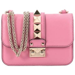 Valentino Glam Lock Shoulder Bag Leather Mini