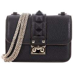 Valentino Glam Lock Shoulder Bag Leather Mini