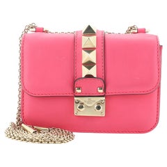 Valentino Glam Lock Shoulder Bag Leather Mini