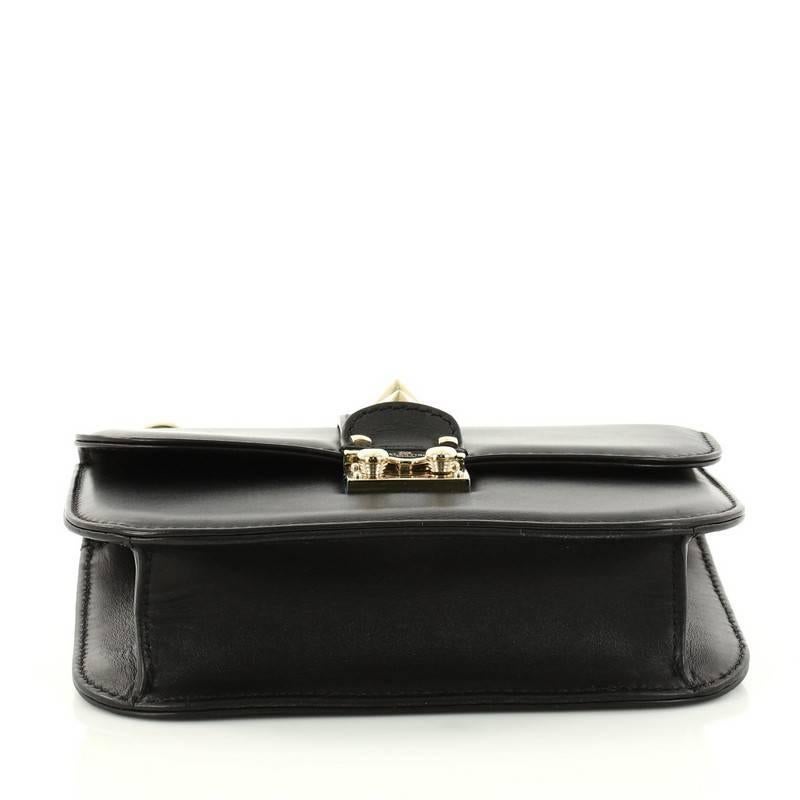 Women's Valentino Glam Lock Shoulder Bag Leather Small