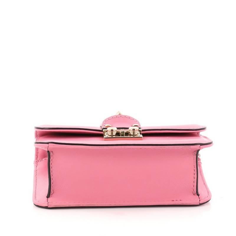 Women's Valentino Glam Lock Shoulder Bag Leather Small