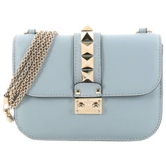 Valentino Glam Lock Shoulder Bag Leather Small