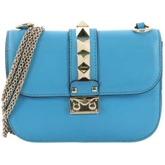 Valentino Glam Lock Shoulder Bag Leather Small