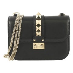 Valentino Glam Lock Shoulder Bag Leather Small
