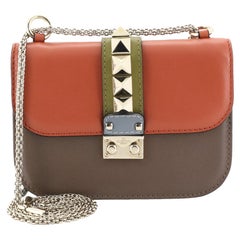 Valentino Glam Lock Shoulder Bag Leather Small