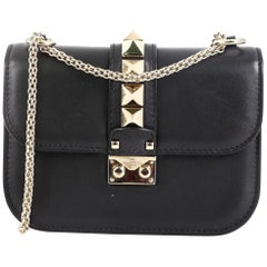 Valentino Glam Lock Shoulder Bag Leather Small