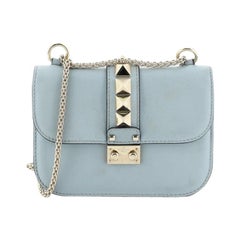 Valentino Glam Lock Shoulder Bag Leather Small