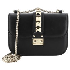 Valentino Glam Lock Shoulder Bag Leather Small