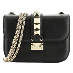 Valentino Glam Lock Shoulder Bag Leather Small