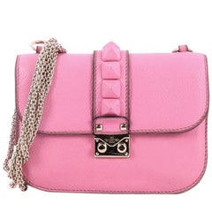 Valentino Glam Lock Shoulder Bag Leather Small