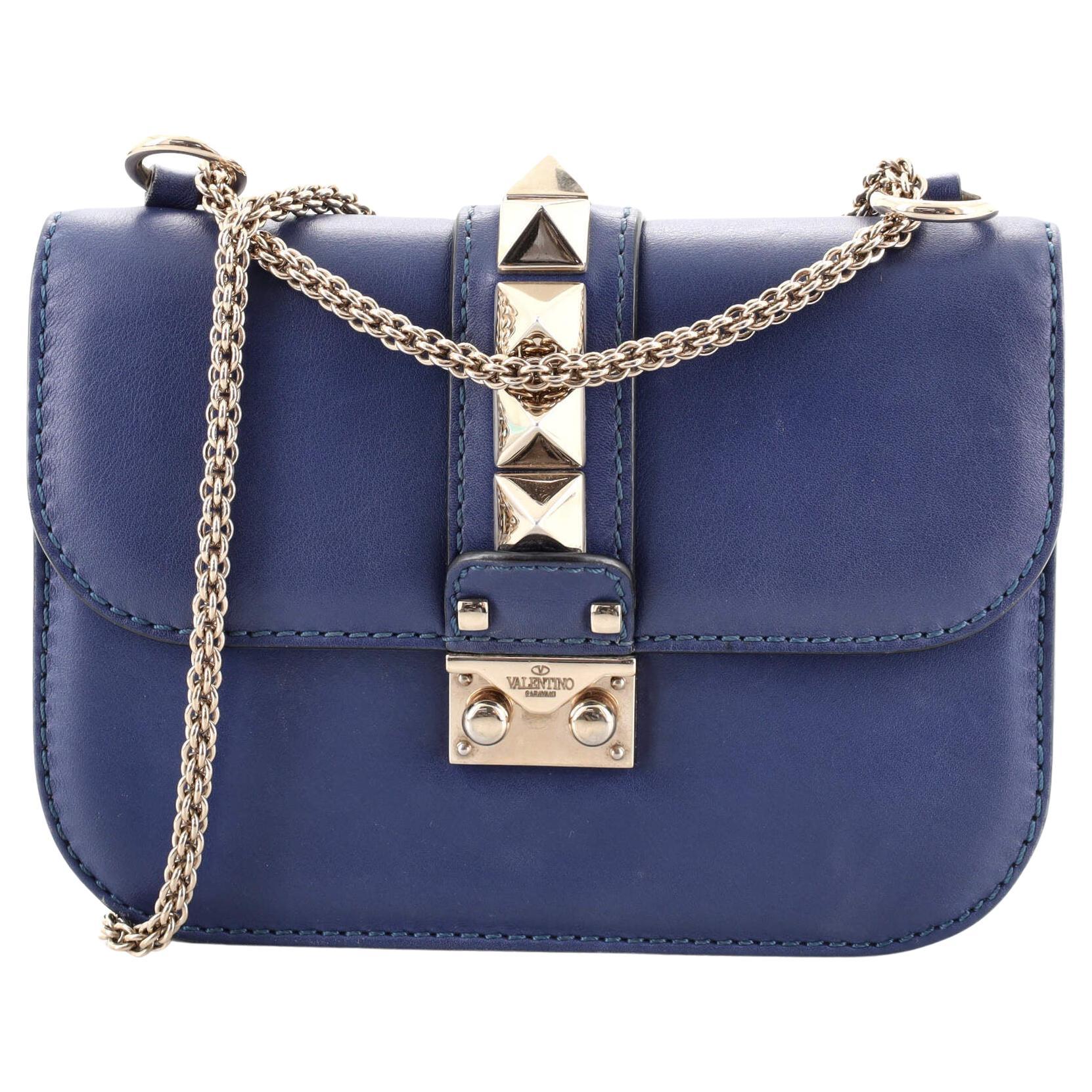 Valentino Glam Lock Shoulder Bag Leather Small For Sale at 1stDibs