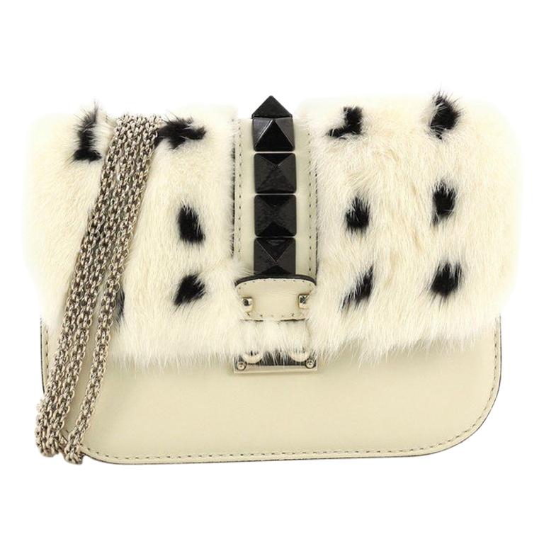 Valentino Glam Lock Shoulder Bag Mink Small