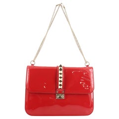 Valentino Glam Lock Shoulder Bag Patent Large