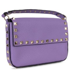 VALENTINO Glicine purple leather 2023 ROCKSTUD POUCH Crossbody Bag