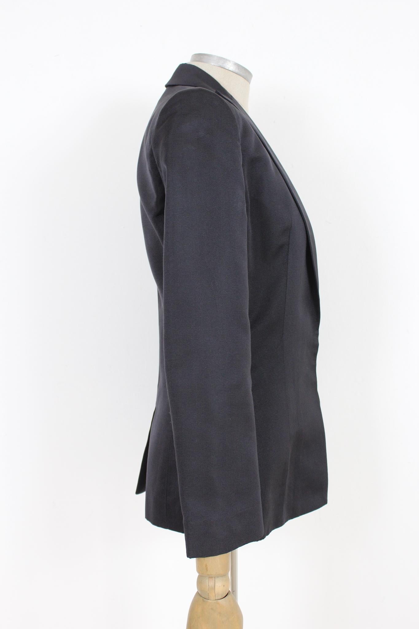 Women's Valentino Glossy Black Slim Fit Vintage Jacket 1990s For Sale