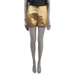 VALENTINO gold 2021 VLOGO LAME Shorts Pants 42 M