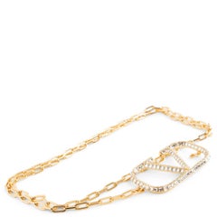 VALENTINO gold CRYSTAL EMBELLISHED VLOGO CHAIN Belt