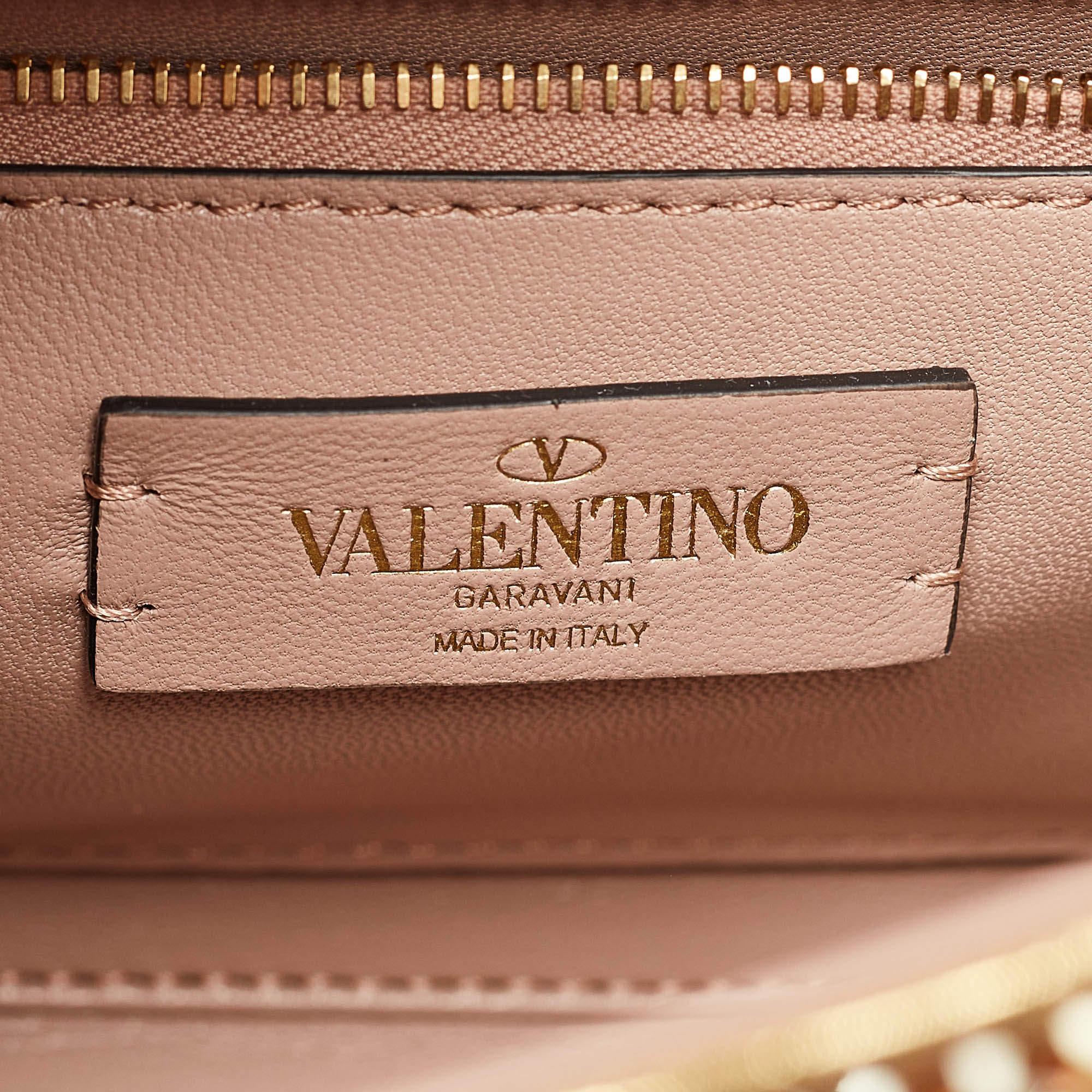 Valentino Gold Crystal Studded Medium Roman Stud Top Handle Bag 3