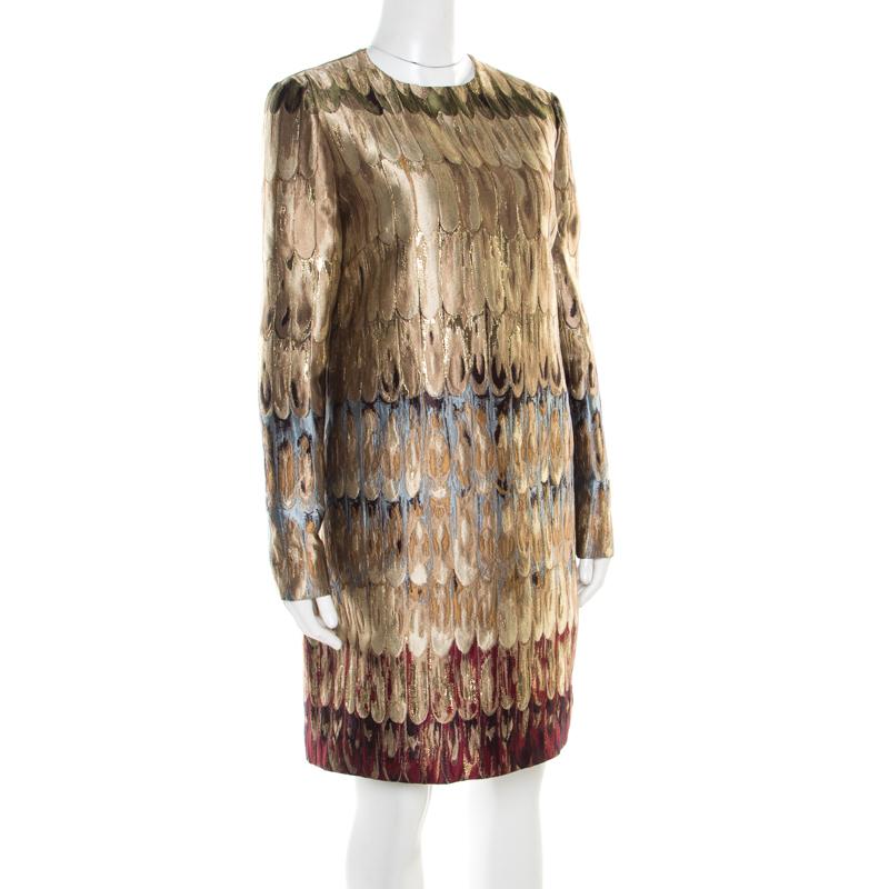 gold feather dress