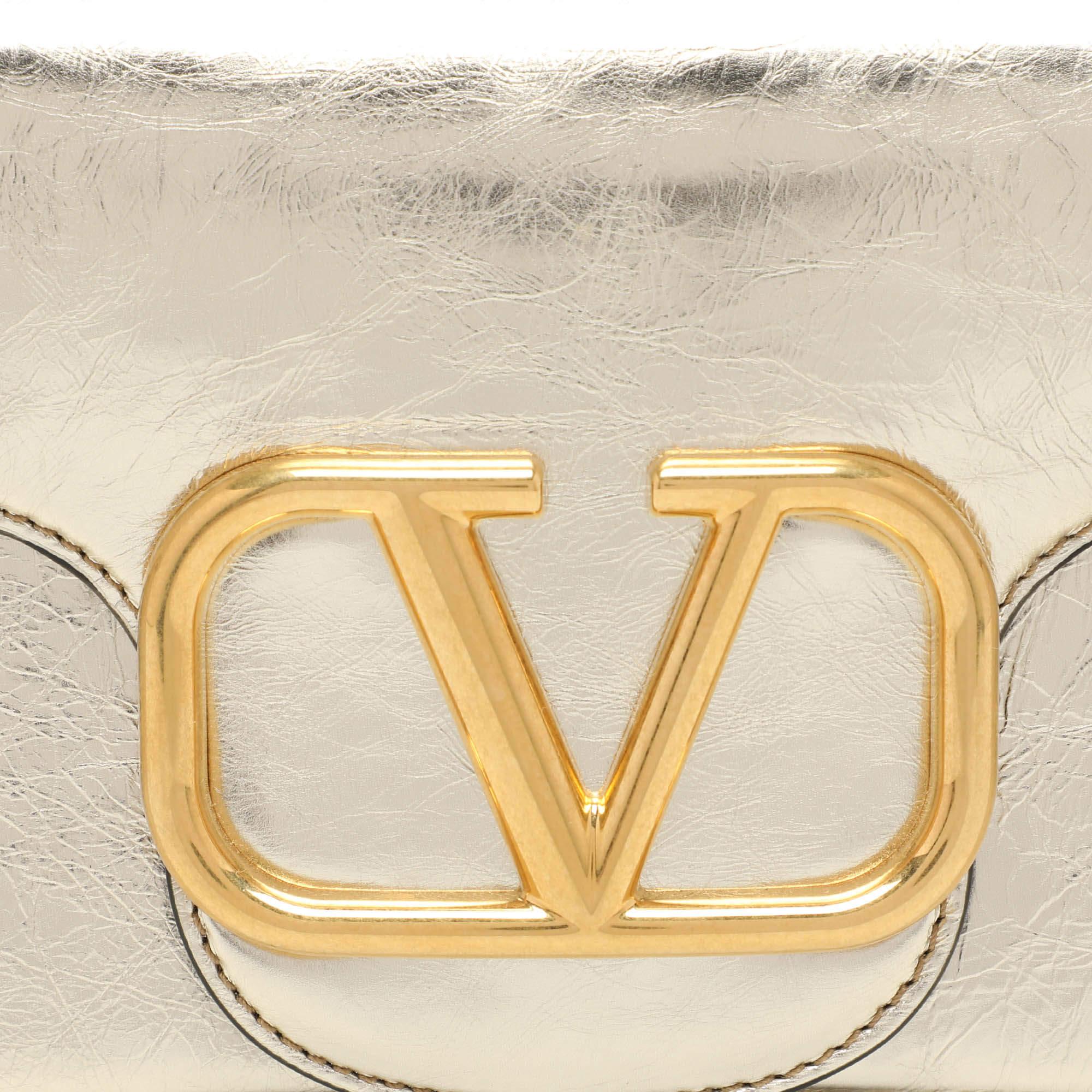 Valentino Gold Leather Loco Shoulder Bag 1