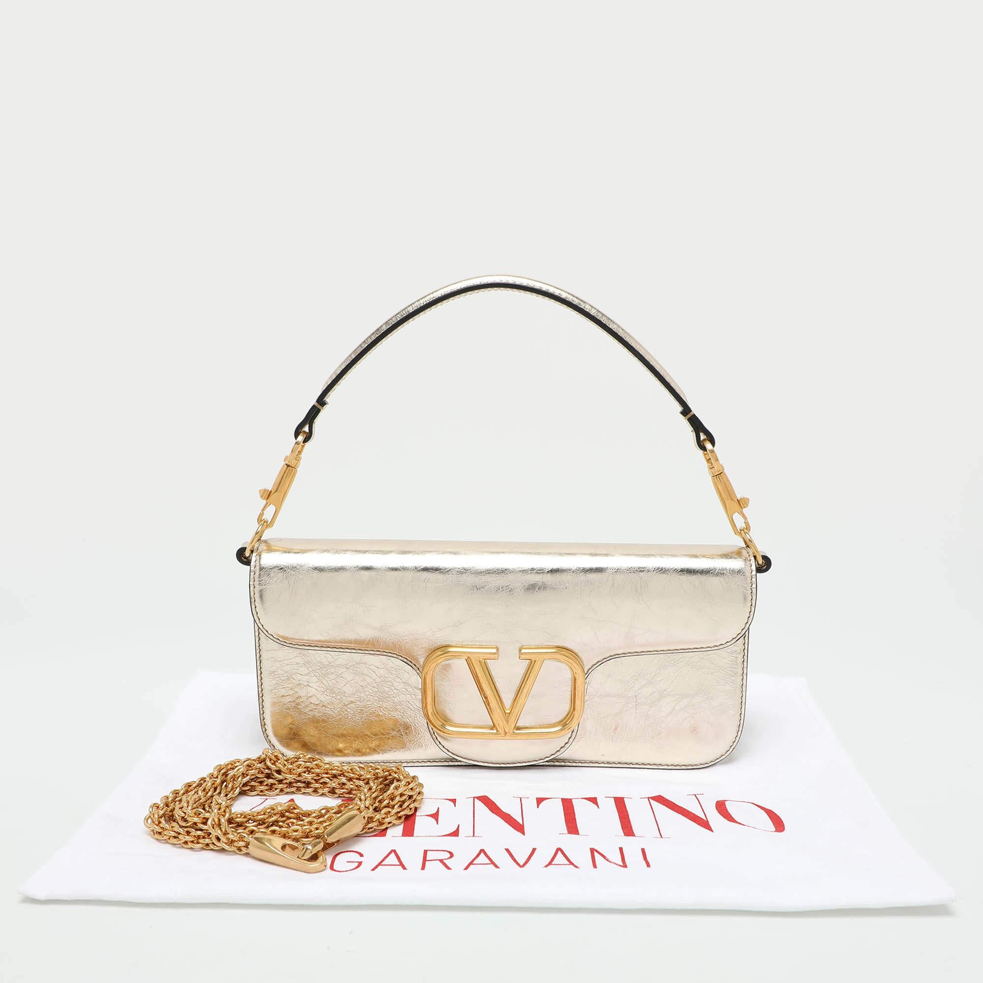 Valentino Gold Leather Loco Shoulder Bag 5