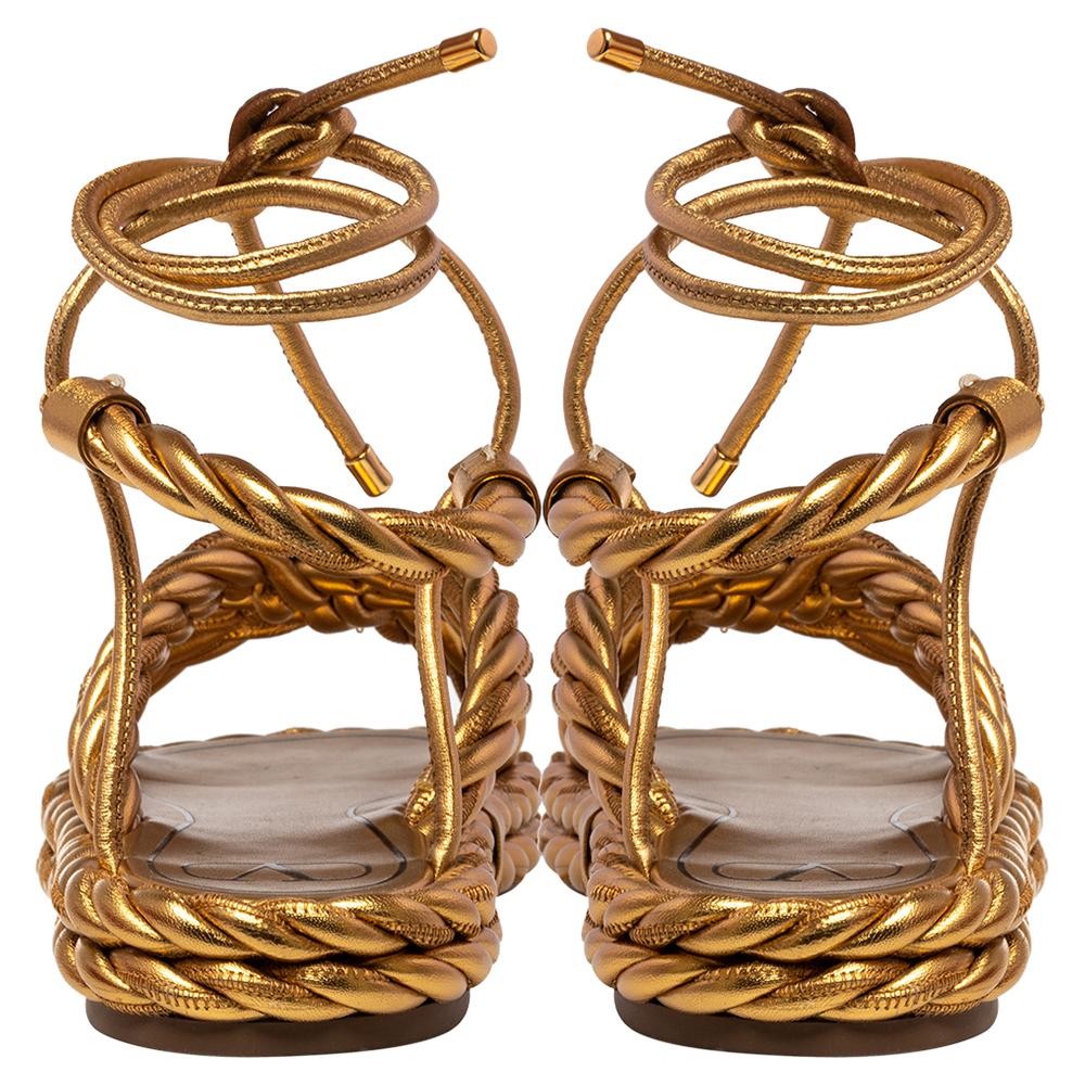 Valentino gold rope sandals discount