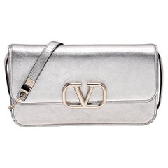 Valentino Gold Leather V Sling Shoulder Bag