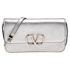 Valentino Gold Leather V Sling Shoulder Bag