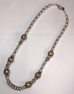 Valentino Gold, Pearl and Rhinestone 1980s Necklace