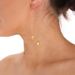 Valentino Orecchini a doppia goccia con conchiglie in argento 925 placcati in oro