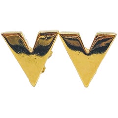 VALENTINO Gold Plated Clip On Earrings Vintage 1990s