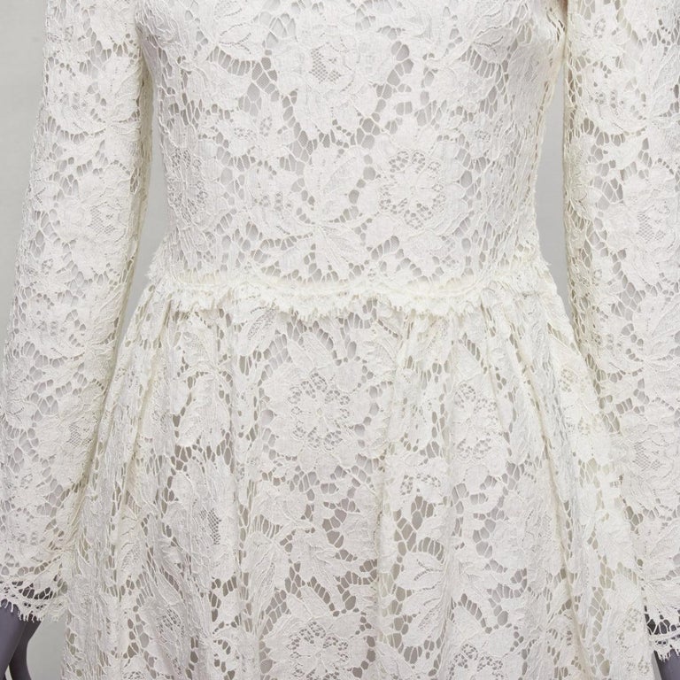 VALENTINO gold sequin embroidered collar cream lace bridal dress For Sale  at 1stDibs