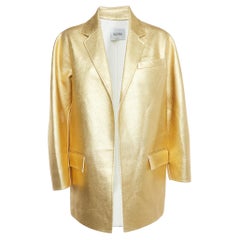 Valentino Gold Wool Blend Open Front Coat XS