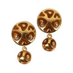 Valentino Golden Enamelled Metal Clip Earrings