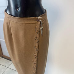 Valentino – Gonna in lana con dettaglio animalier. Anni'90 nuova