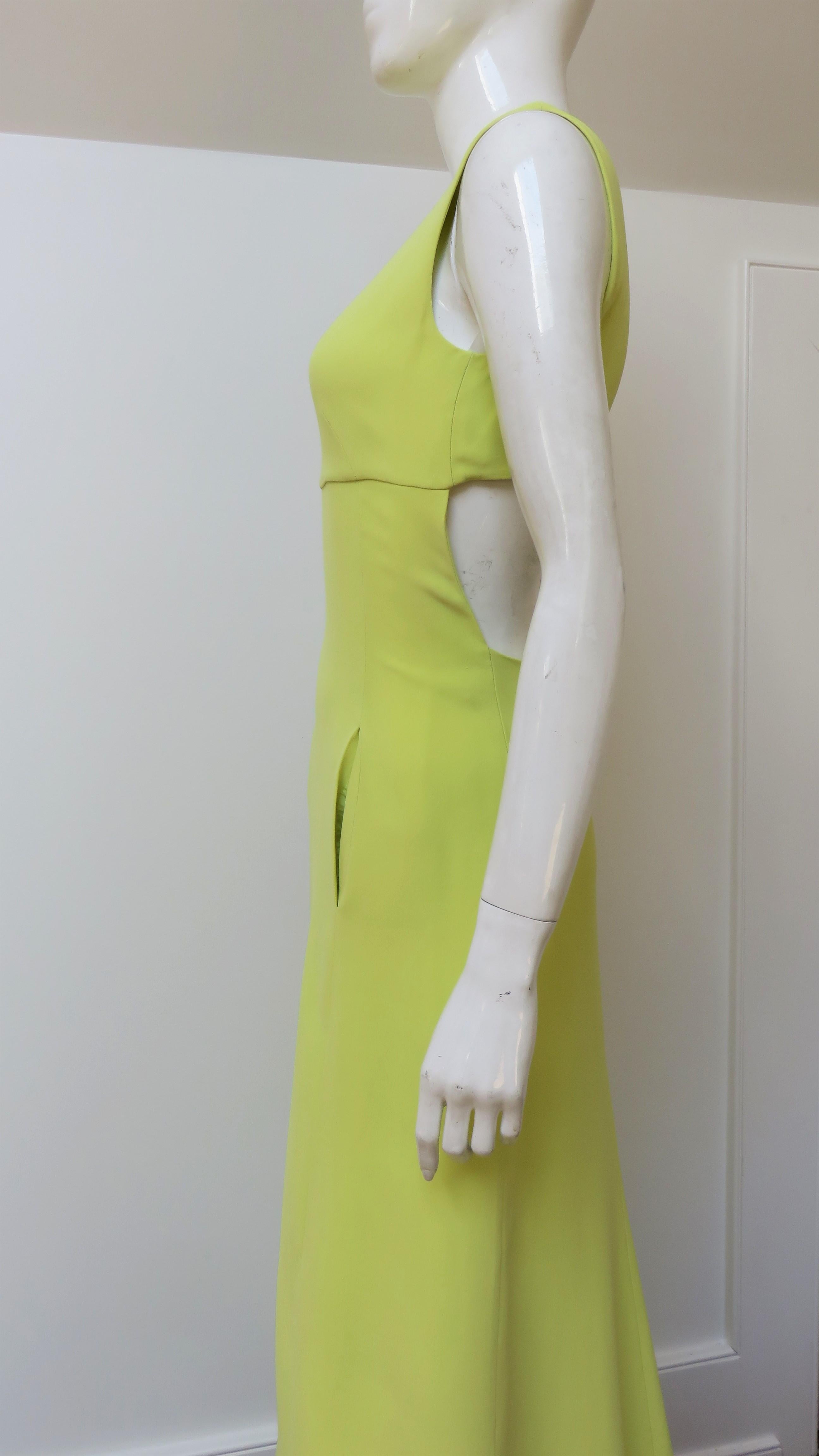 Valentino Yellow Gown with Back Cut out For Sale 2