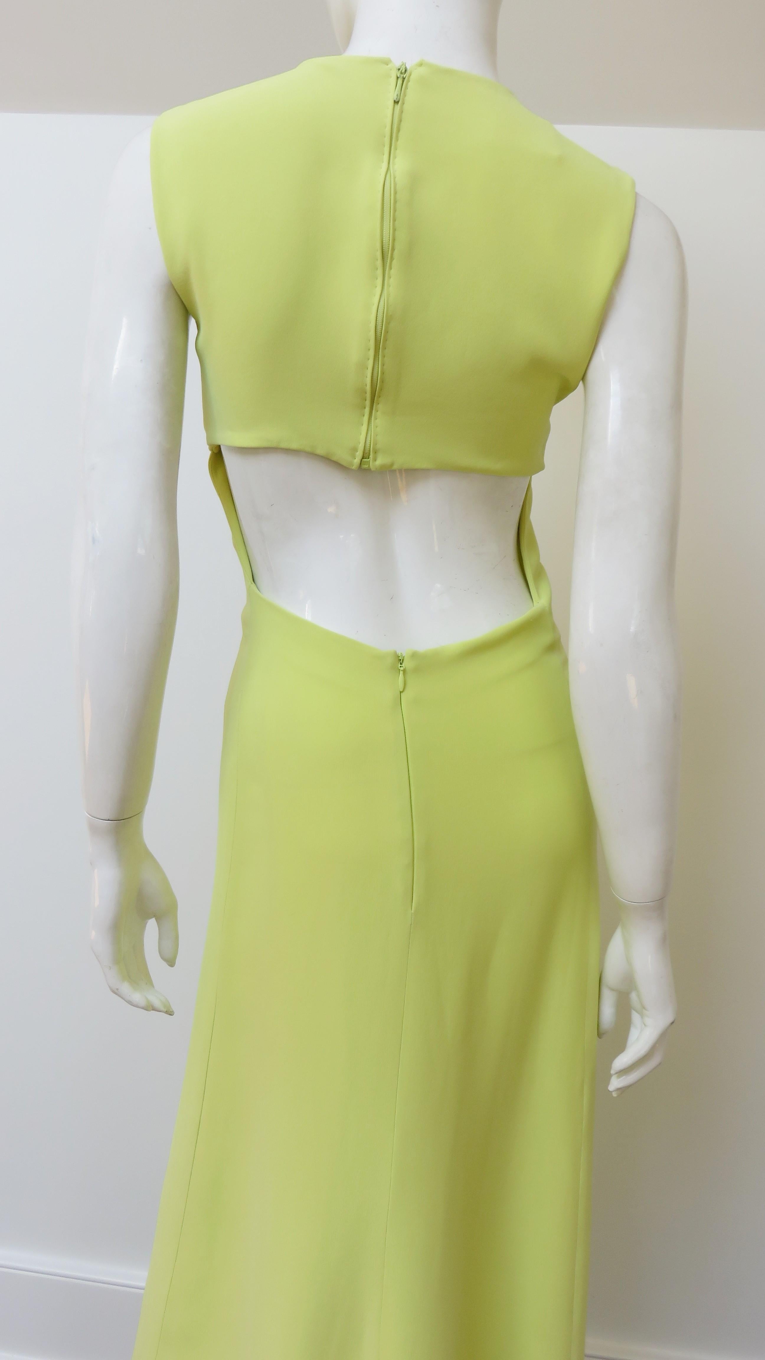 Valentino Yellow Gown with Back Cut out For Sale 5