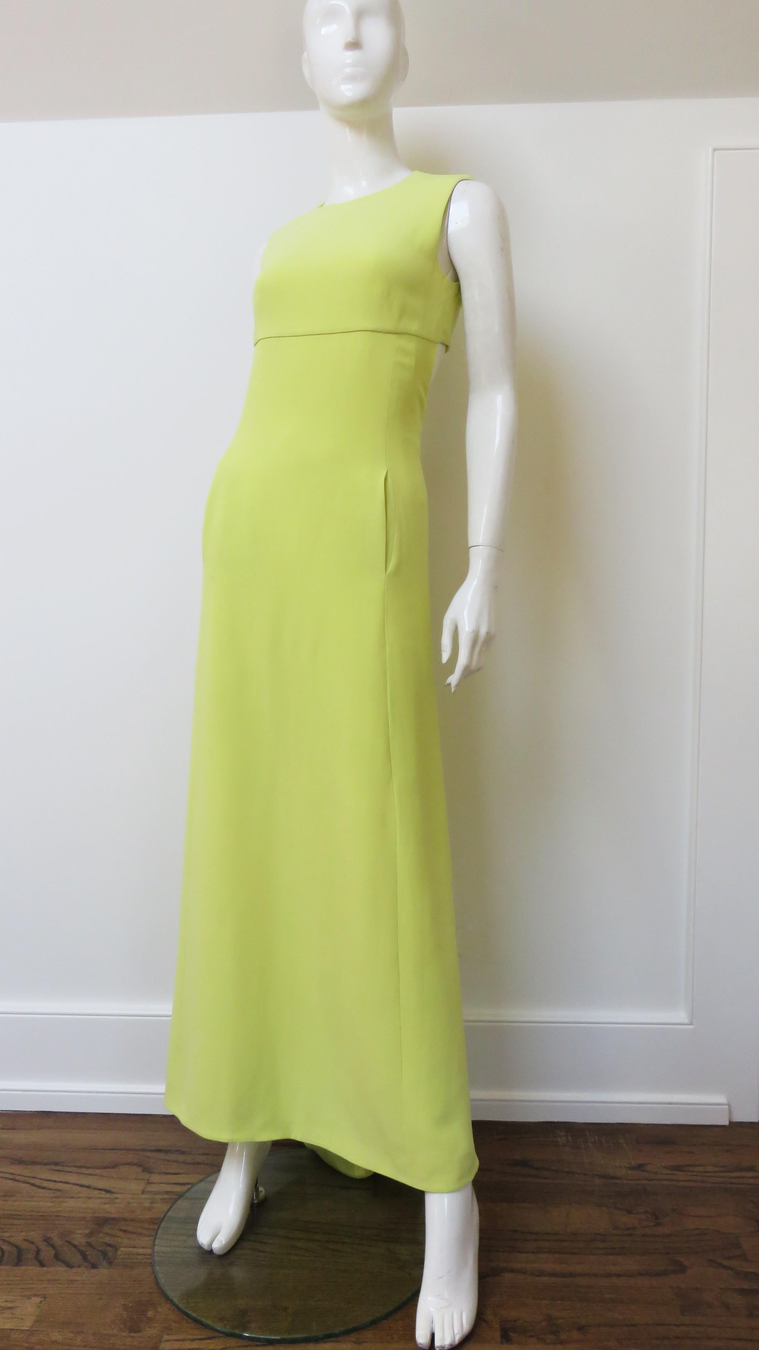 Valentino Yellow Gown with Back Cut out For Sale 1