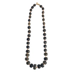 Valentino Graduated Grey Bead 1980s Necklace